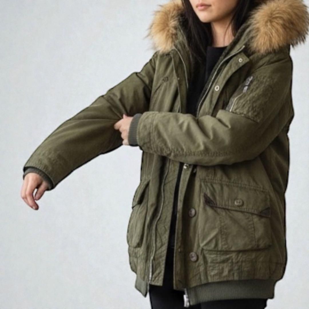 平成ギャル y2k ボア裏地 モッズコート ギミック L フェアリーグランジ