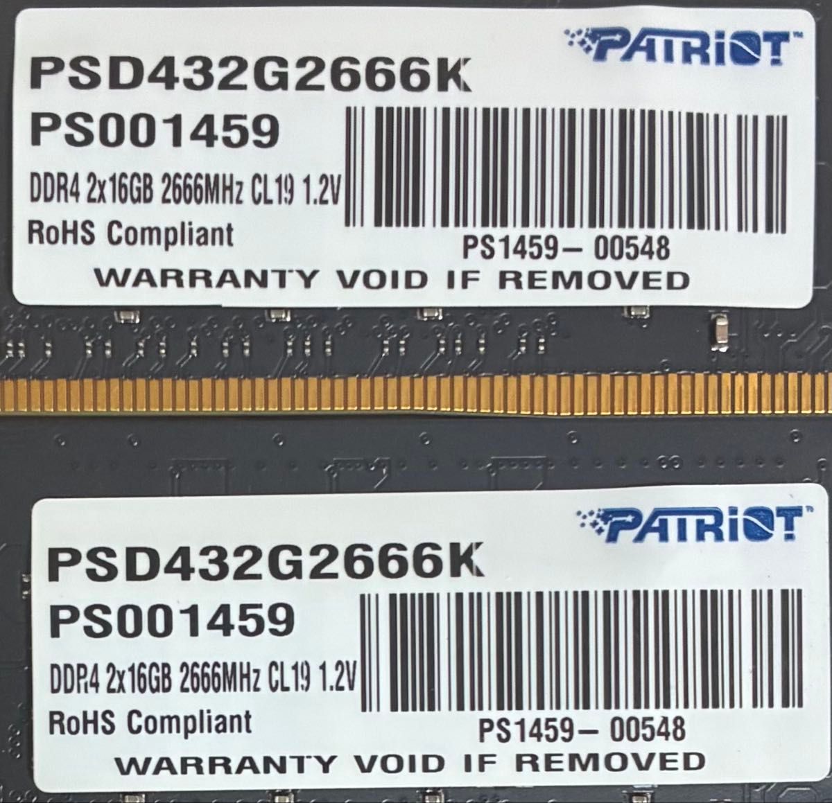 DDR4-2666 32GB(16GB×2枚) Patriot｜Yahoo!フリマ（旧PayPayフリマ）