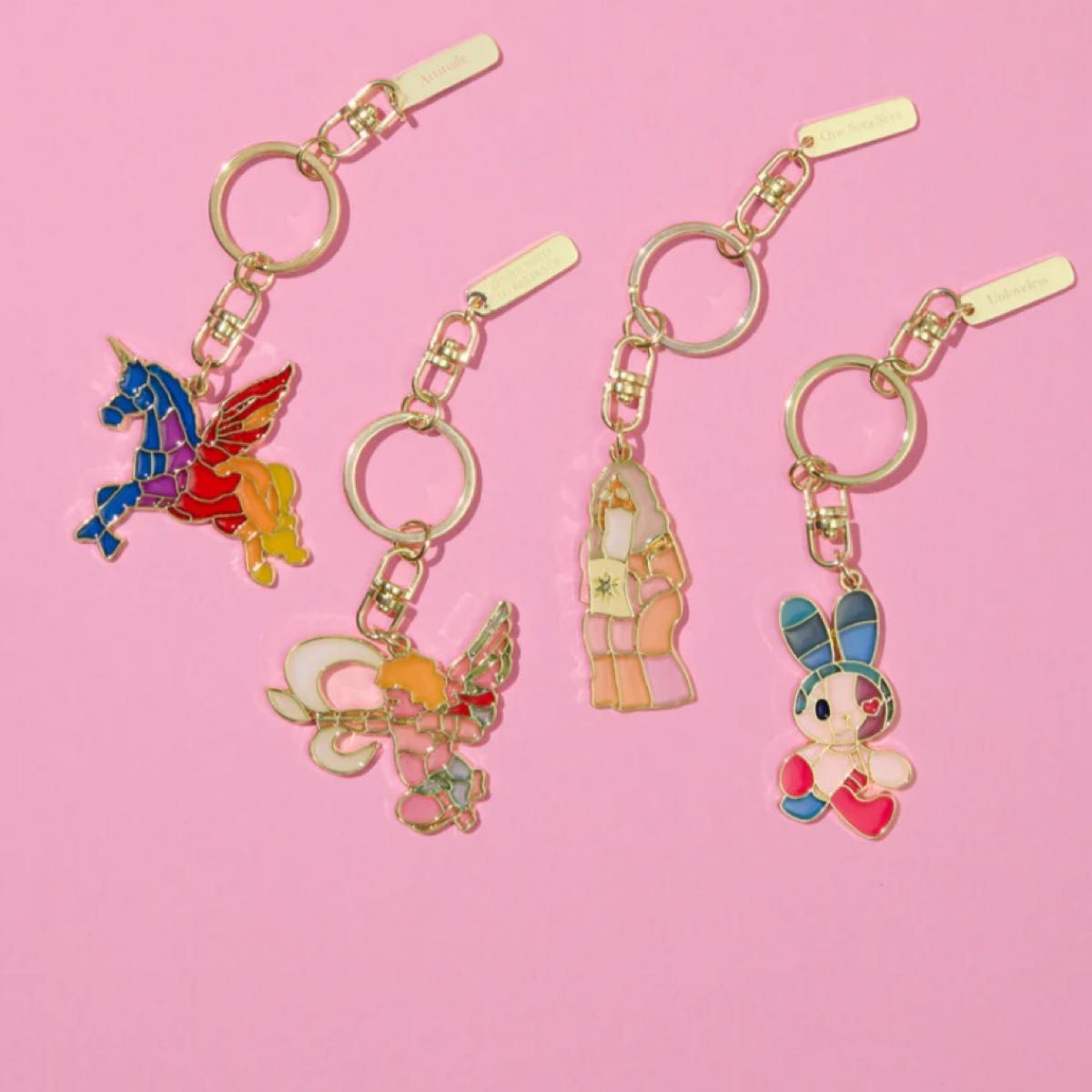 ミセス ステンドグラスキーホルダー 4種セット アンラブレス