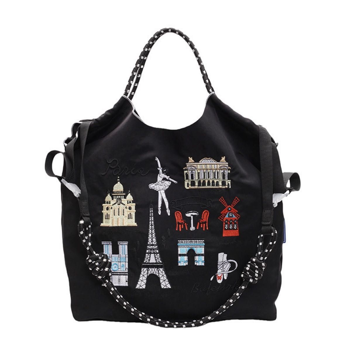 希少】刺繍 エコバッグ Ball＆Chain パリデザイン Chacott ボール