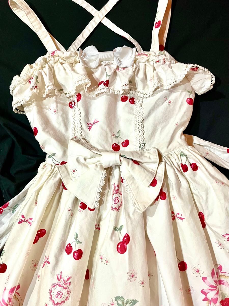 BABY THE STARS SHINE BRIGHT チェリージャンパースカート オフ白