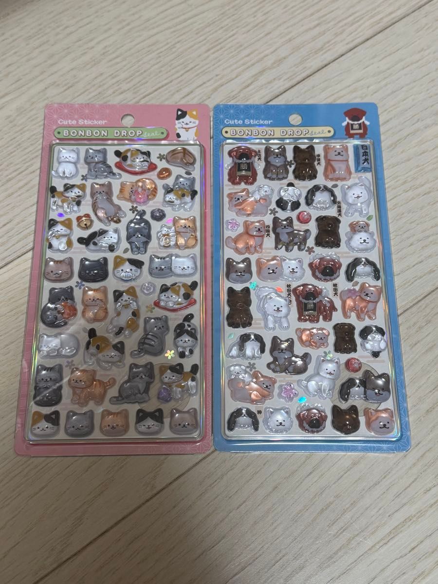 正規品】 和柄 ボンボンドロップシール 日本犬 猫 和猫 しばけん 柴犬