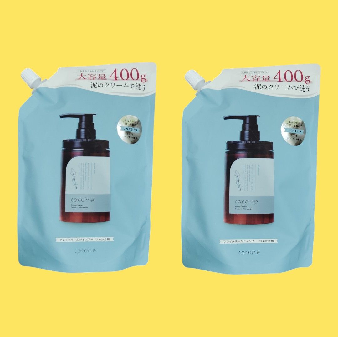 cocone クリームシャンプー本体、詰め替え400g 2個セット cocone