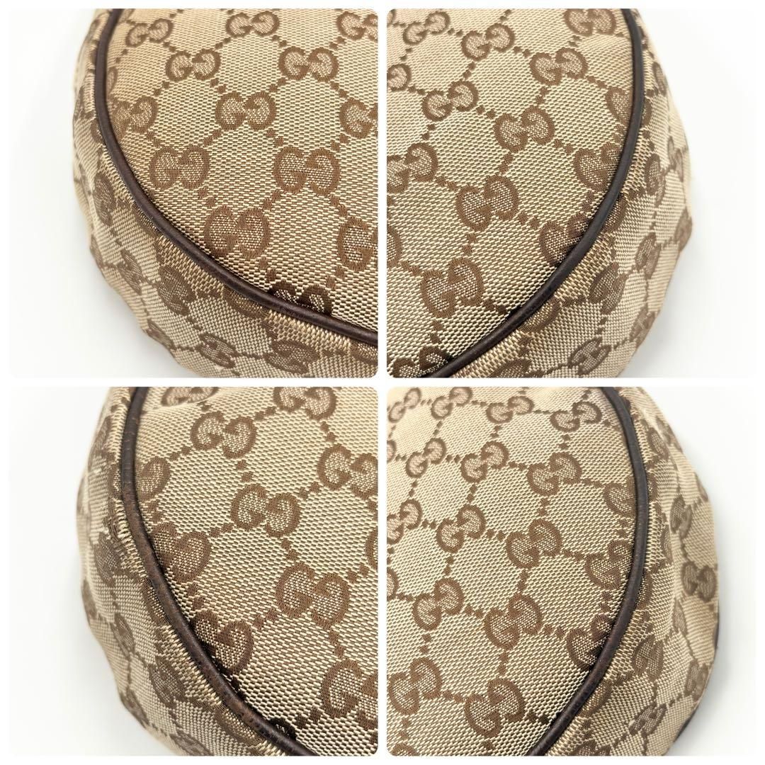 GUCCI GGキャンバス シェリーライン ショルダーバッグ ハーフムーン