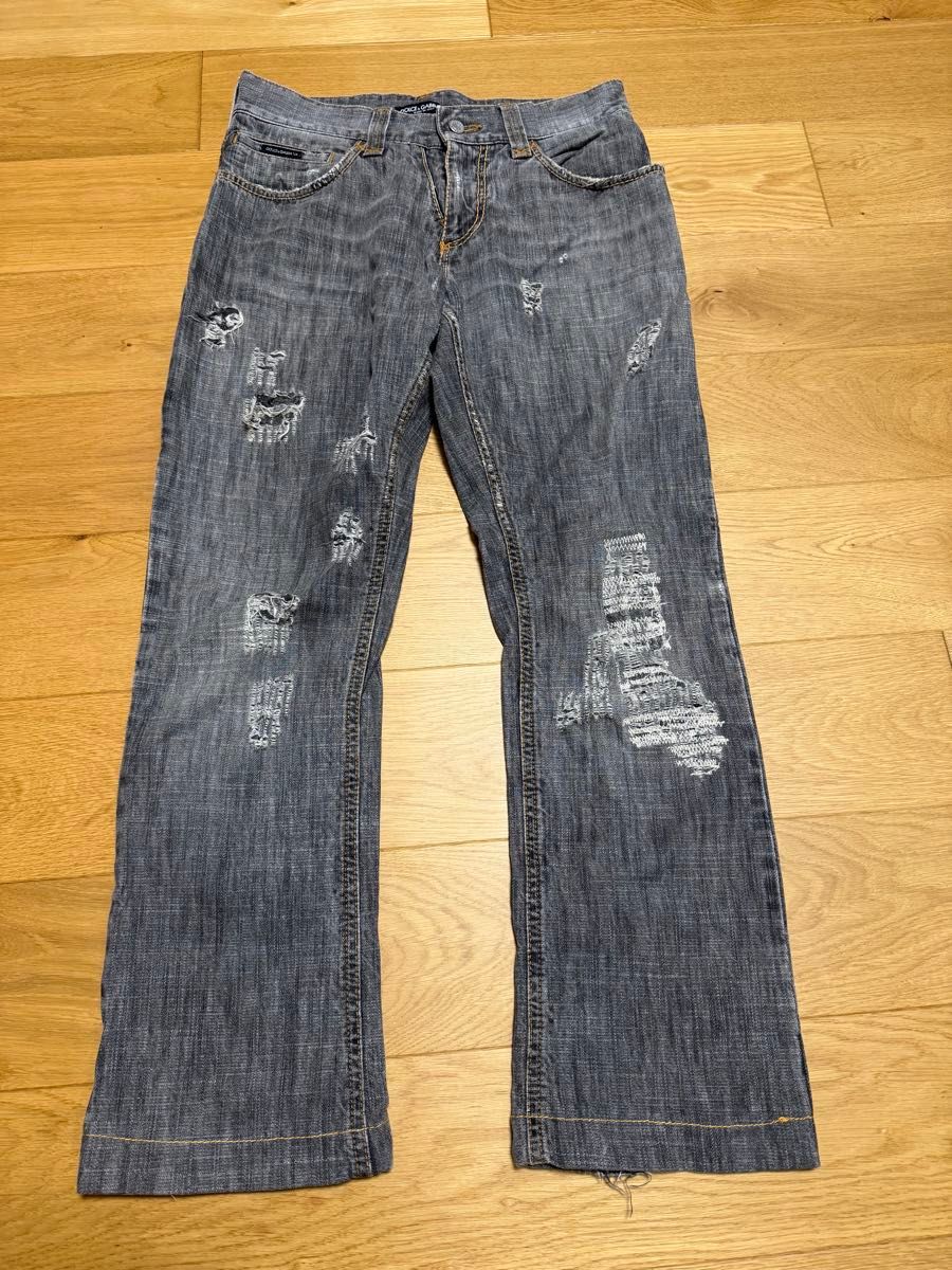 DOLCE&GABBANA ダメージ加工デニムパンツ ジーンズ ドルチェアンド