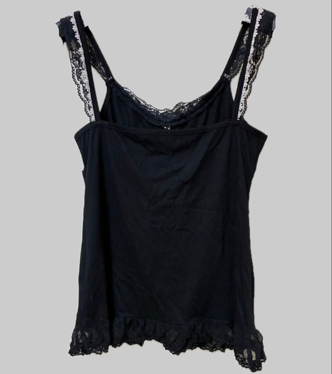 axes femme アクシーズファム レーストップス キャミソール 黒 フリル