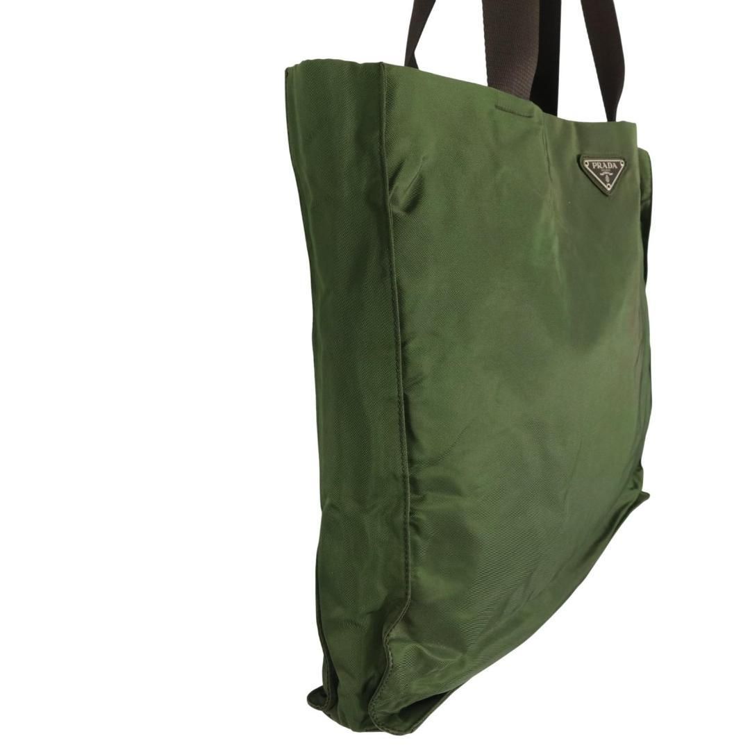 人気】PRADA プラダ テスートナイロン トートバッグ 緑 大容量 三角