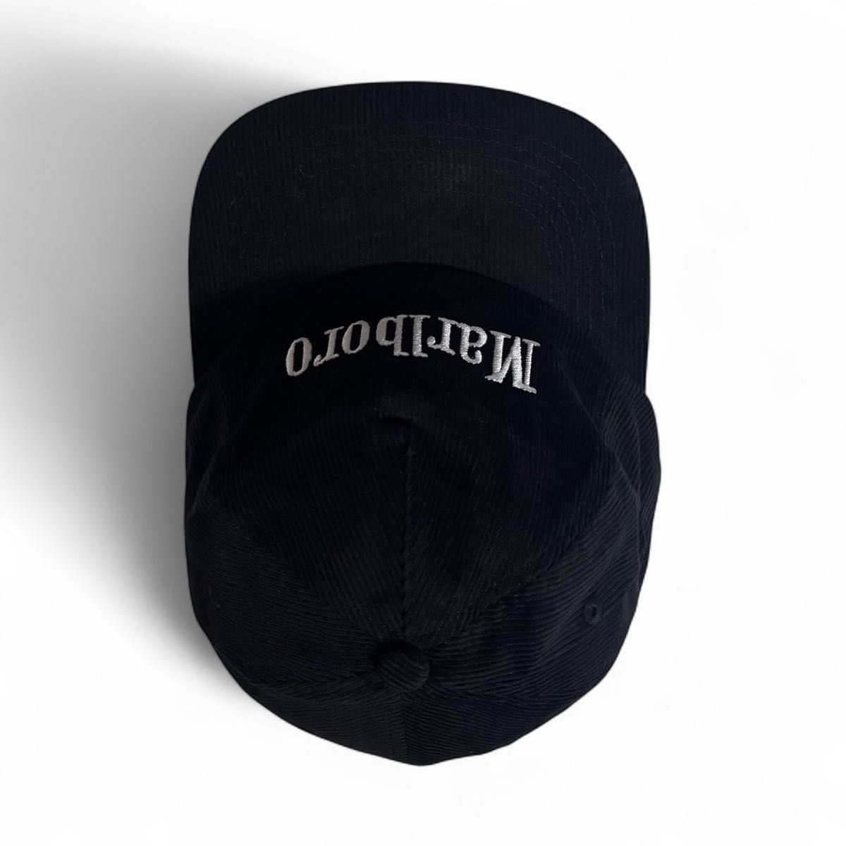 Marlboro マルボロ コーデュロイキャップ CAP ブラック 黒 白刺繍