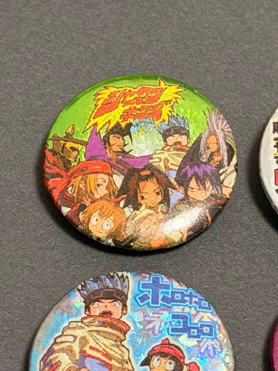 シャーマンキング 缶バッジ 4個セット 麻倉葉 道蓮 ホロホロ チョコ