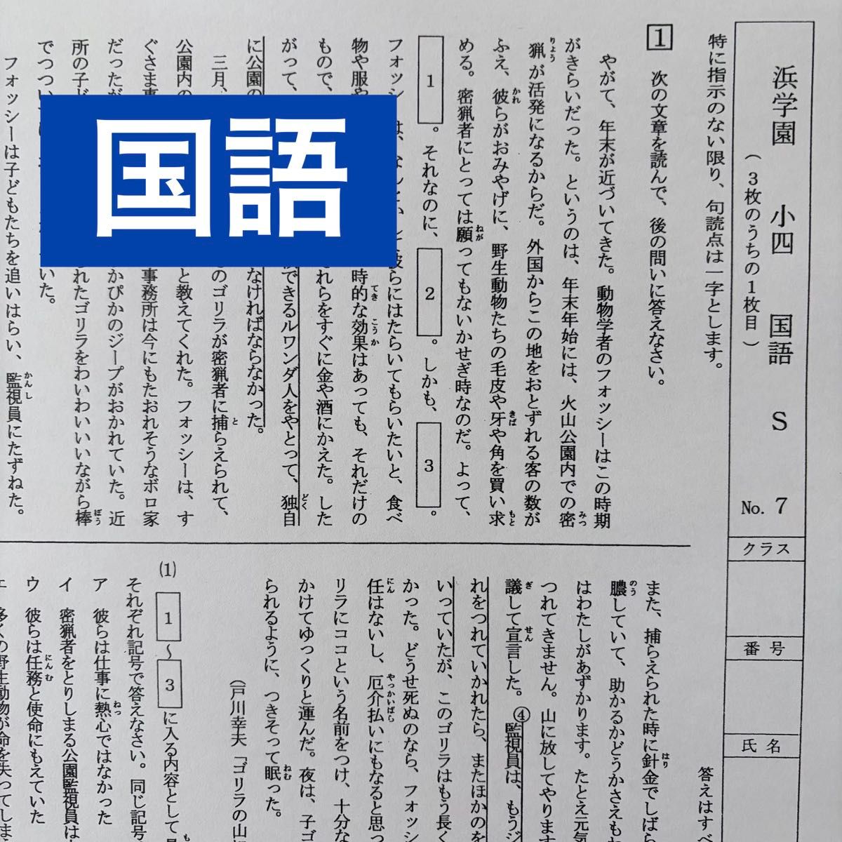最新版 2025年度 浜学園 小4 マスター 国語 Sクラス 復習テスト｜Yahoo