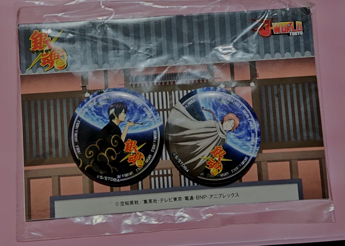 銀魂 神威＆高杉 J-WORLD 沖田バズーカ 缶バッジセット 高杉晋助 缶
