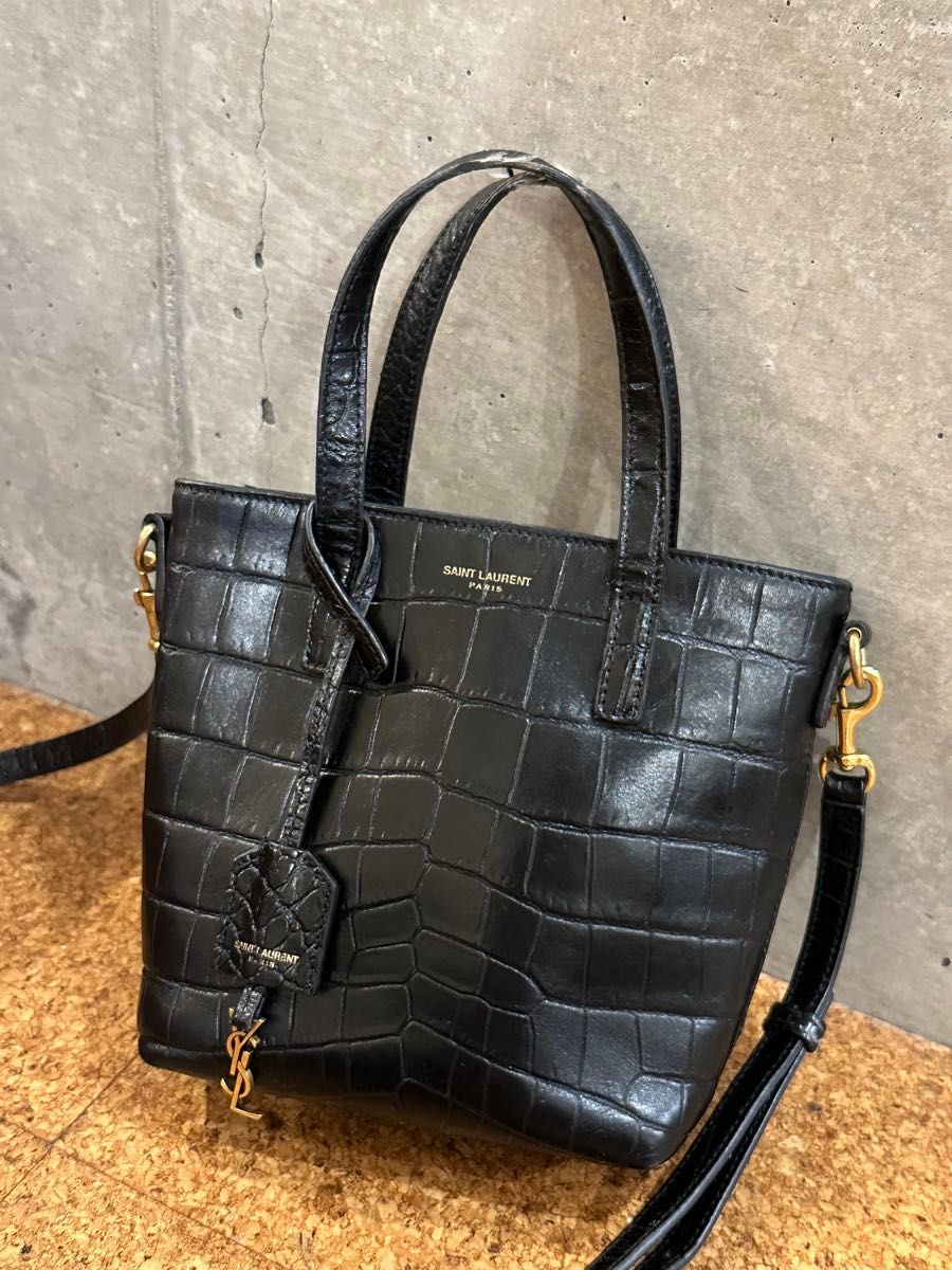 ミニトイ ショッピング (SAINT LAURENTクロコダイルエンボスレザー