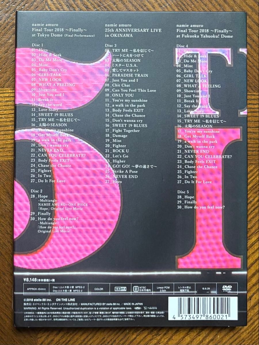 安室奈美恵/Final Tour 2018～Finally～ 東京ドーム最終+沖縄ライブ+