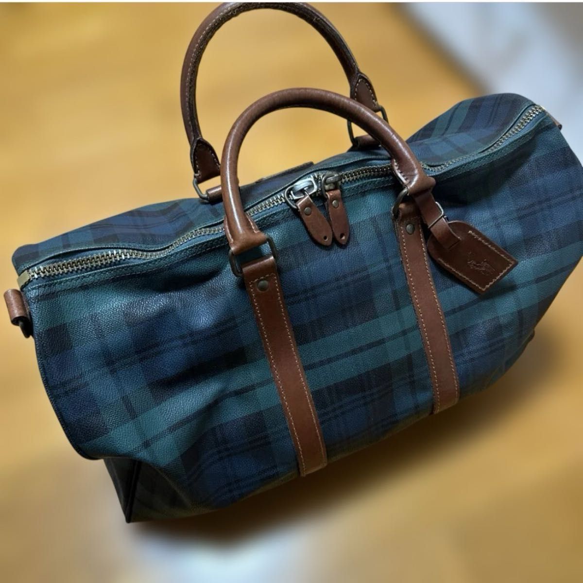 POLO RALPH LAUREN ラルフローレン ボストンバッグ チェック柄 PVC