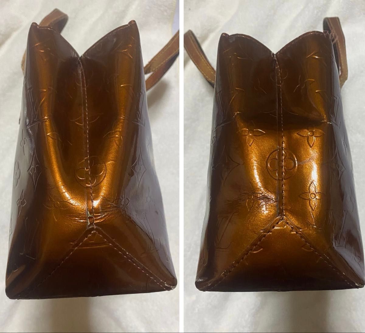 LOUIS VUITTON モノグラム ヴェルニ リードPM ブロンズ パテントレザー