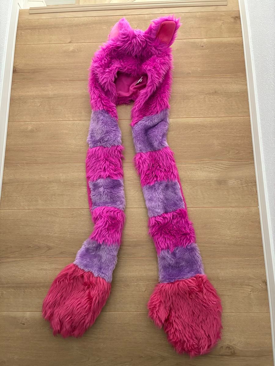 ディズニー チェシャ猫 ファンキャップ フード付きマフラー シャチ猫