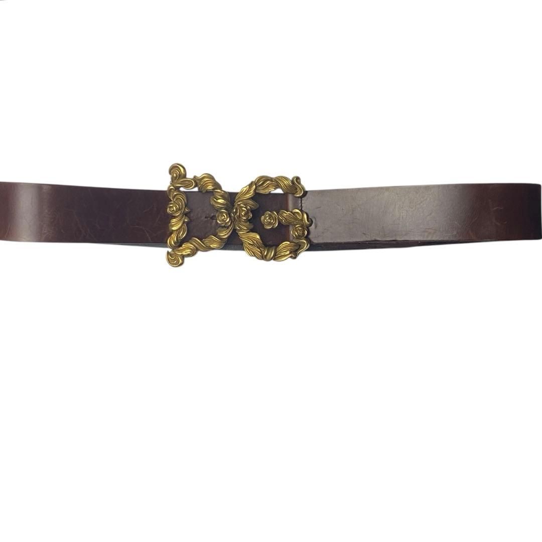 DOLCE&GABBANA DGロゴ レザーベルト ローズ バロック Y2K｜Yahoo