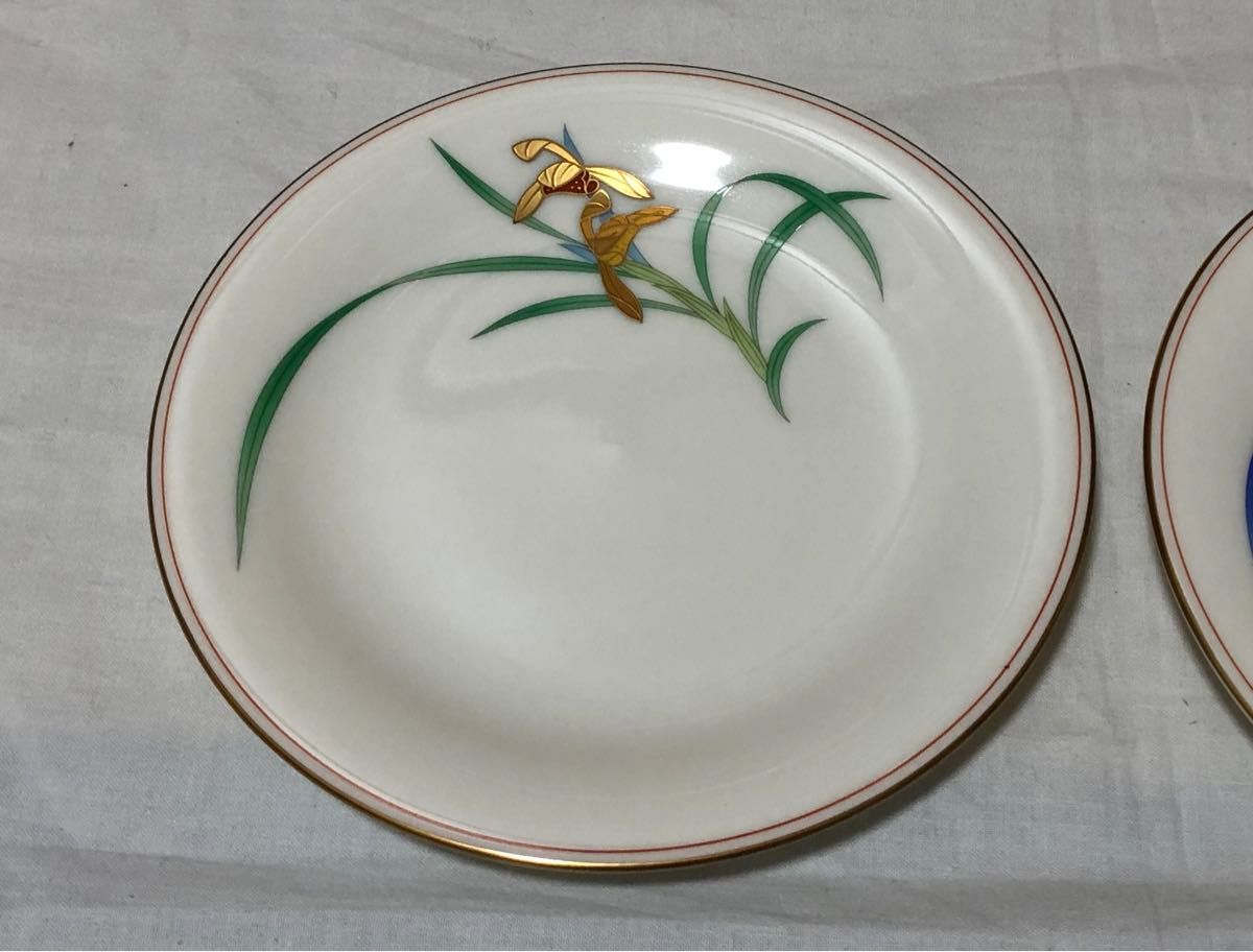 香蘭社 銘々皿 5枚セット 色違い5種 蘭柄 金彩 小皿 取り皿 和食器