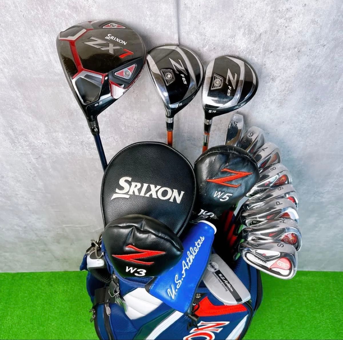 ゴルフクラブセット 赤 SRIXONケース付 15本 ゴルフクラブセット 赤