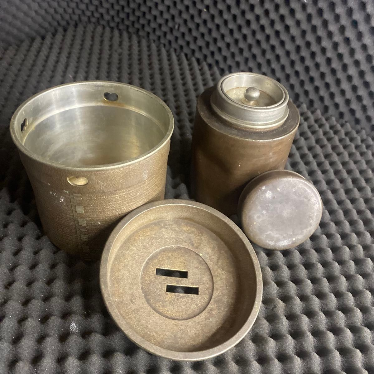 錫製 茶筒 茶入れ 煎茶道具 茶入 茶道具 時代物 古錫 錫製 茶壷 茶筒