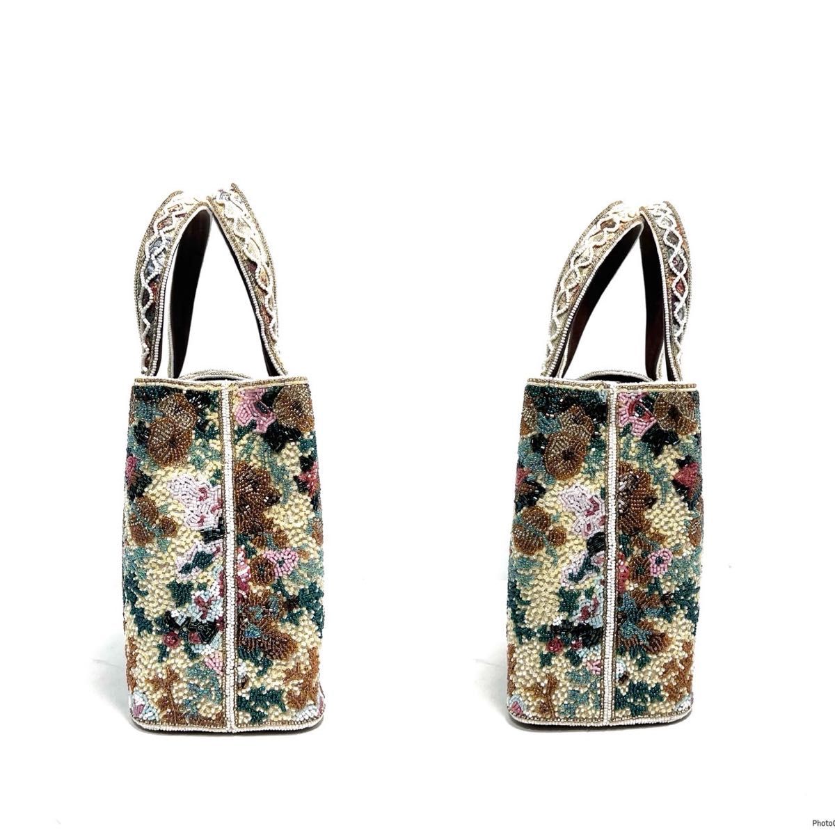 美品】Lumy ルミー はしもと/KUJAKUDO 孔雀堂/ビーズ装飾/花柄