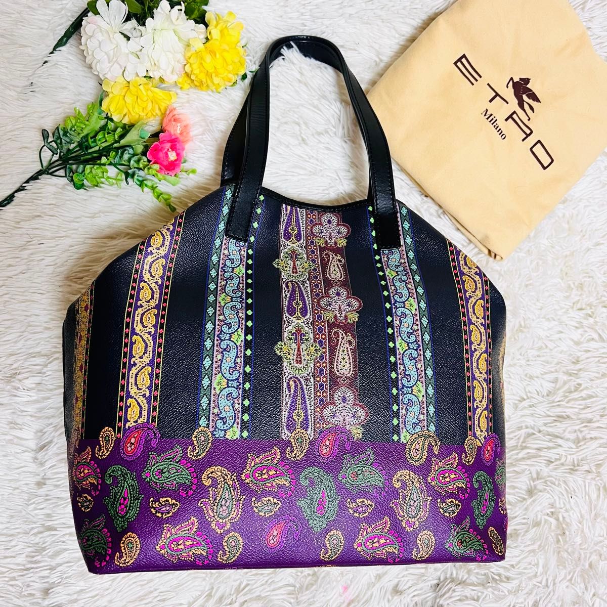 ETRO エトロ トートバッグ ペイズリー柄 A4サイズ 肩がけ 手提げ