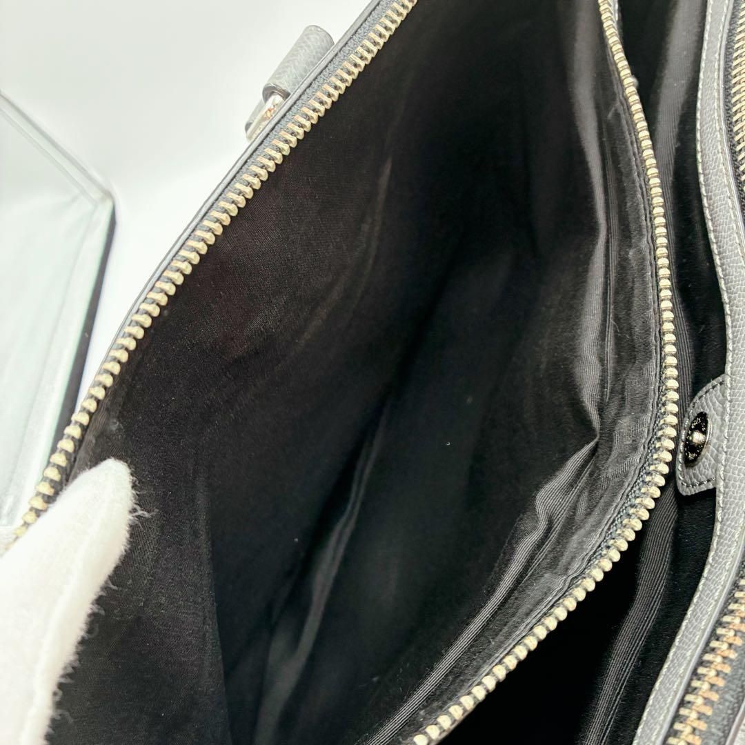 COACH コーチ 2WAY レザー ビジネスバッグ ショルダー グレー ブリーフ