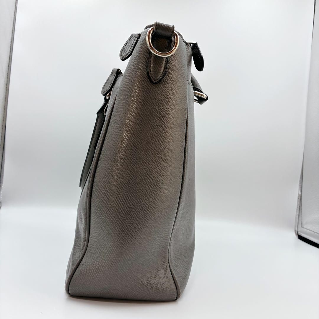 COACH コーチ 2WAY レザー ビジネスバッグ ショルダー グレー ブリーフ