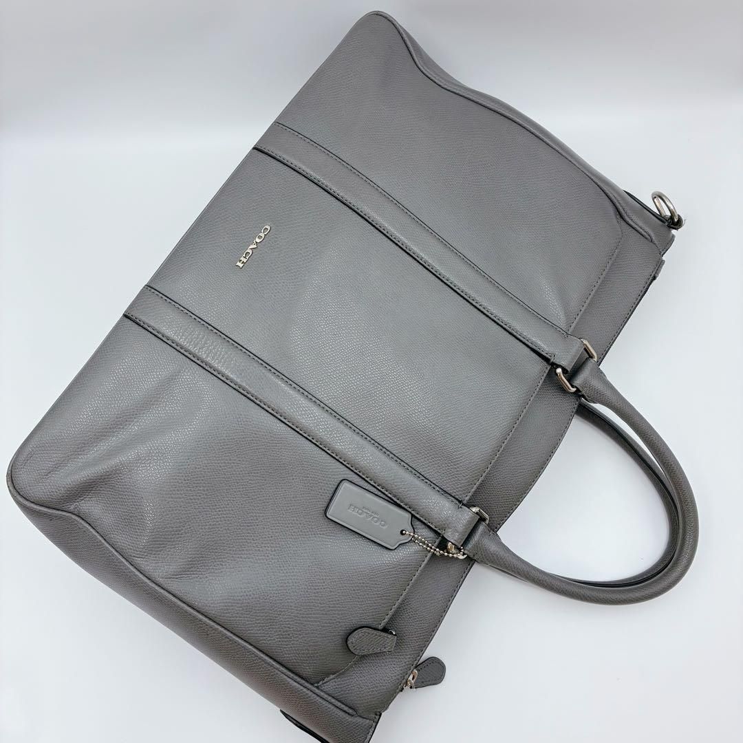 COACH コーチ 2WAY レザー ビジネスバッグ ショルダー グレー ブリーフ