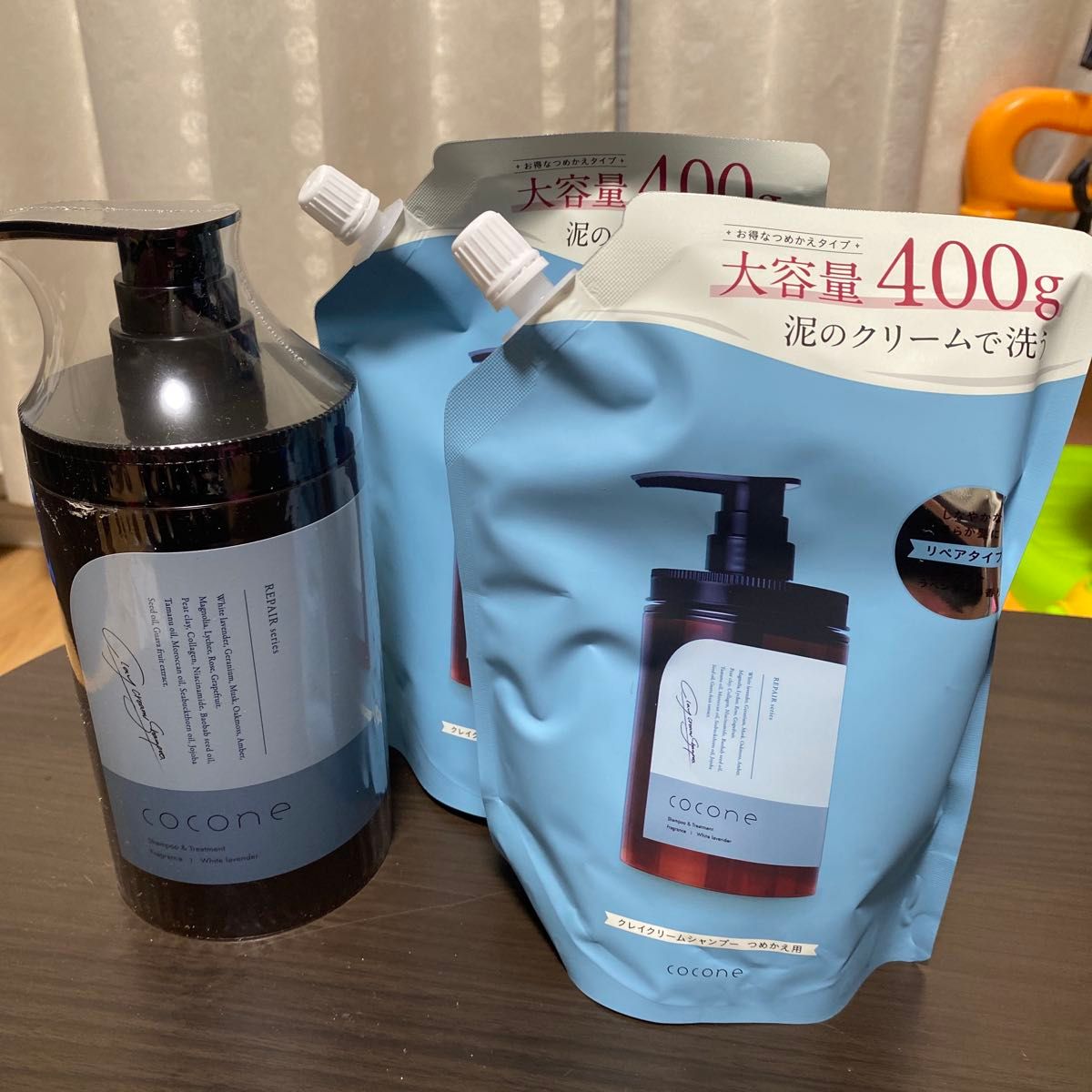 cocone クレイクリームシャンプー リペアボトル＆詰め替えセット