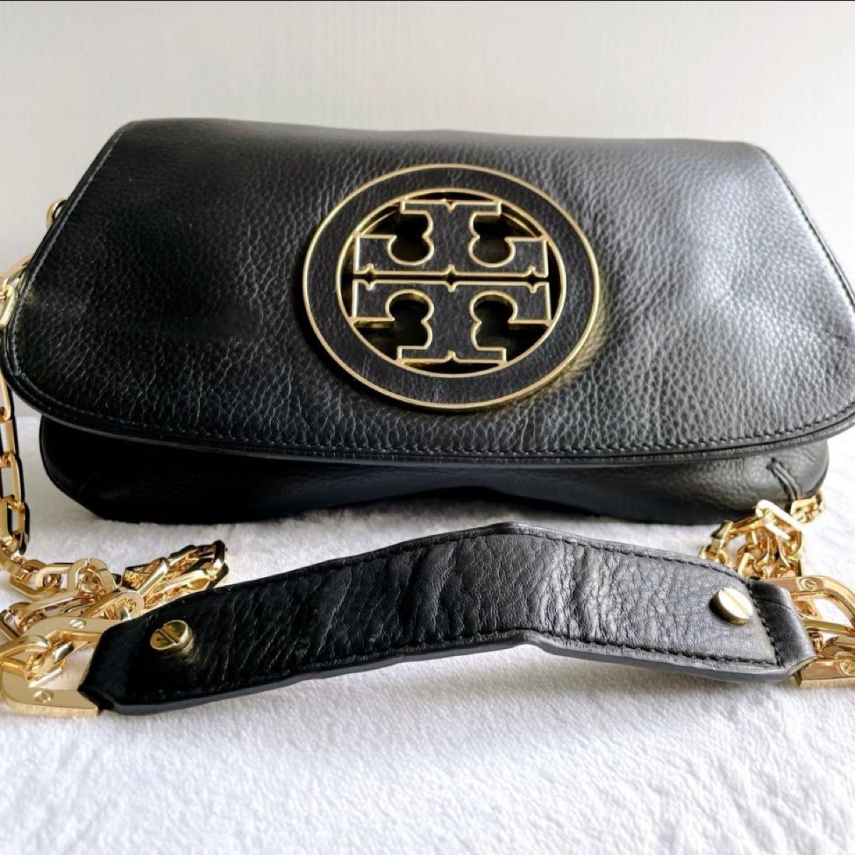 トリーバーチ レザー チェーンショルダー バッグ クラッチバッグ 2way