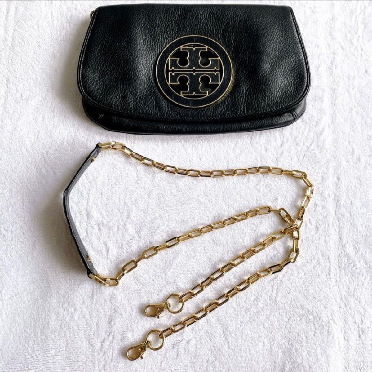 トリーバーチ レザー チェーンショルダー バッグ クラッチバッグ 2way
