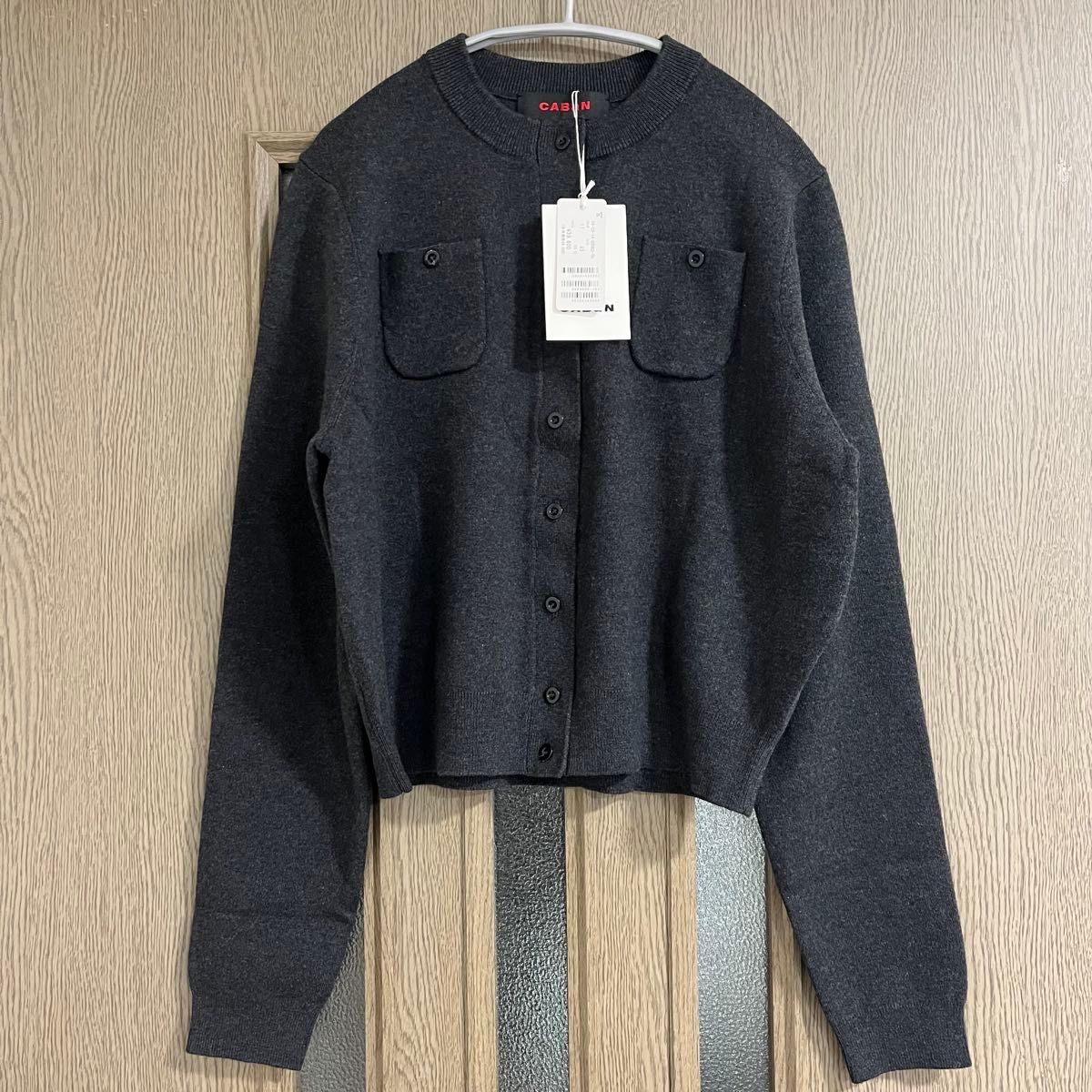 即納】新品未使用 CABaN コットンカシミヤ クルーネックカーディガン