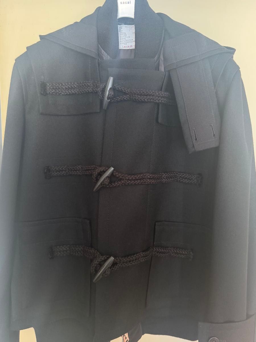 黒 1 sacai 25aw Wool Melton Blouson ダッフル ダッフルコート