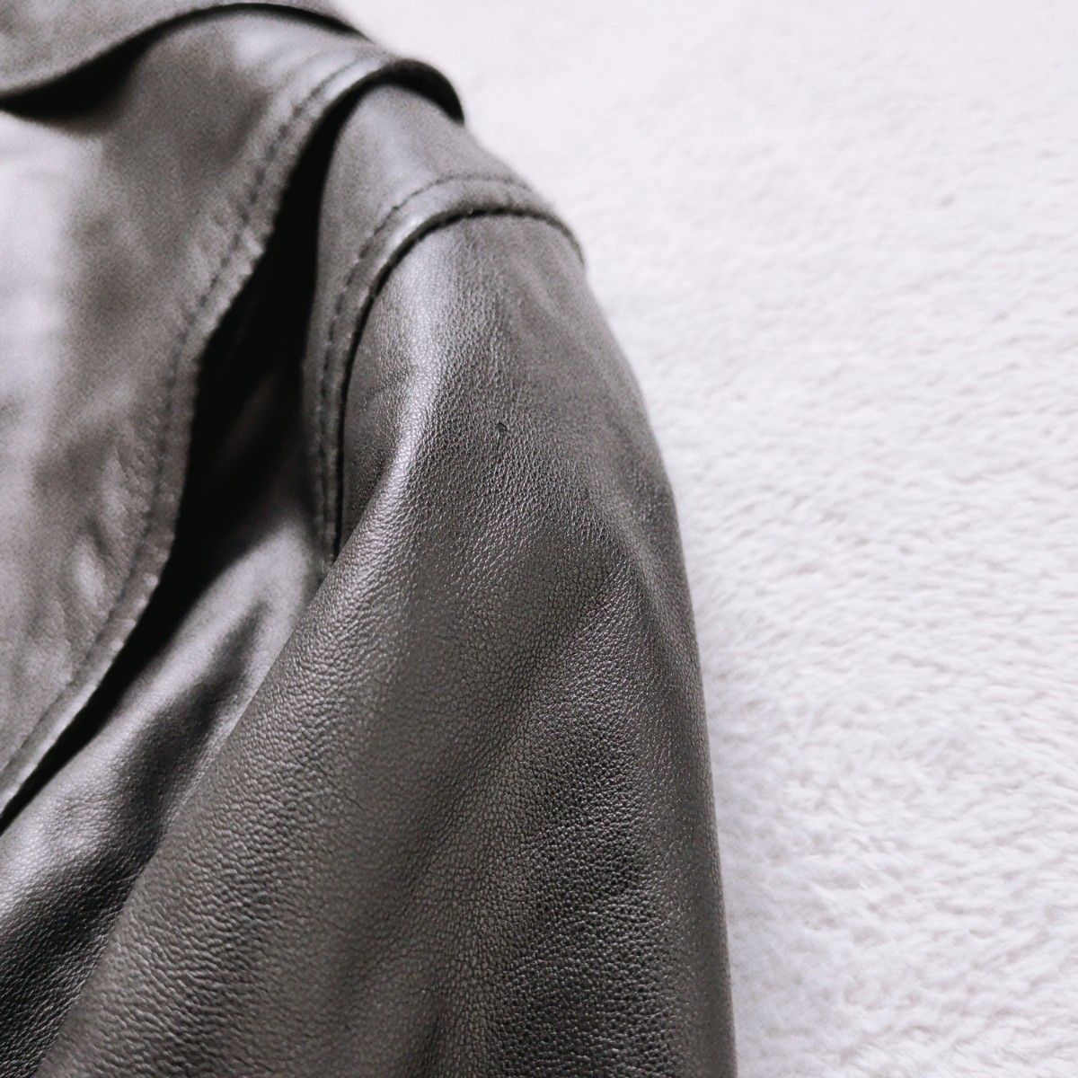 ジーナシス JEANASIS ライダースジャケット ラムレザー 本革 黒 羊革