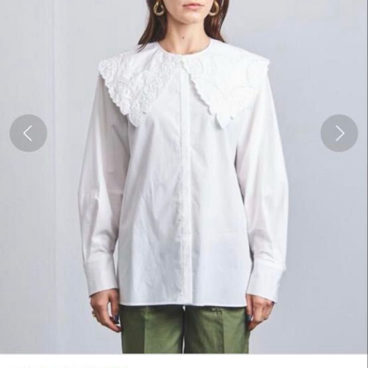 ユナイテッドアローズ エンブロイダリー 2WAY ブラウス レース シャツ