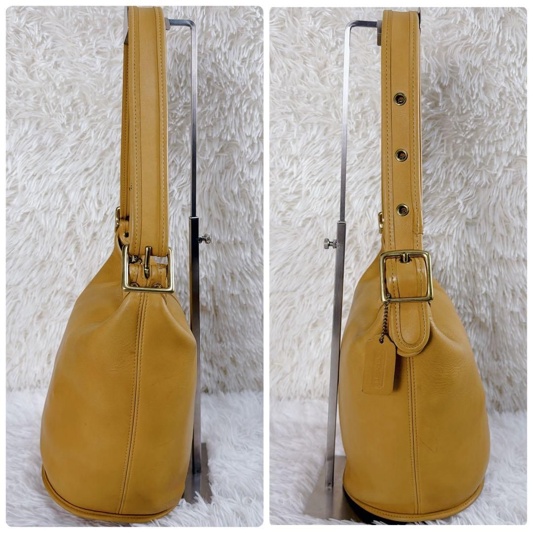 希少カラー オールド コーチ イエロー レザー バケツ型 ショルダー