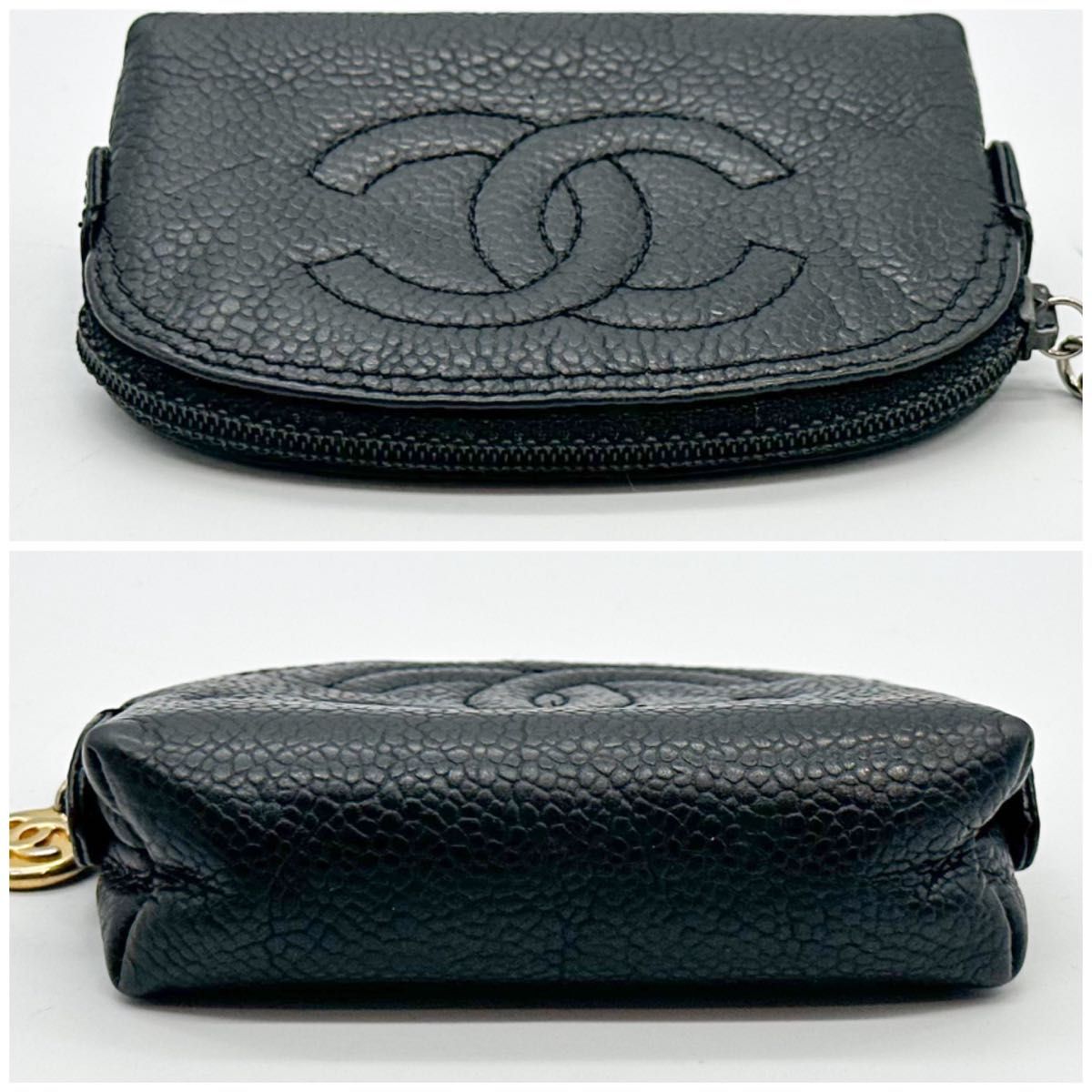 シャネル CHANEL キャビアスキン ココマーク ポーチ ミニポーチ コイン