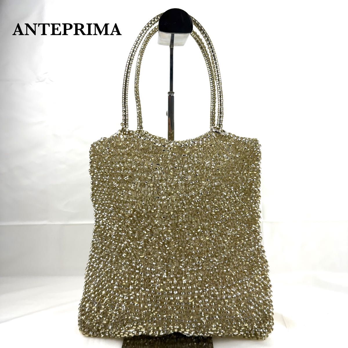 ANTEPRIMA ワイヤーバッグ スクエア ラージ シルバー ゴールド