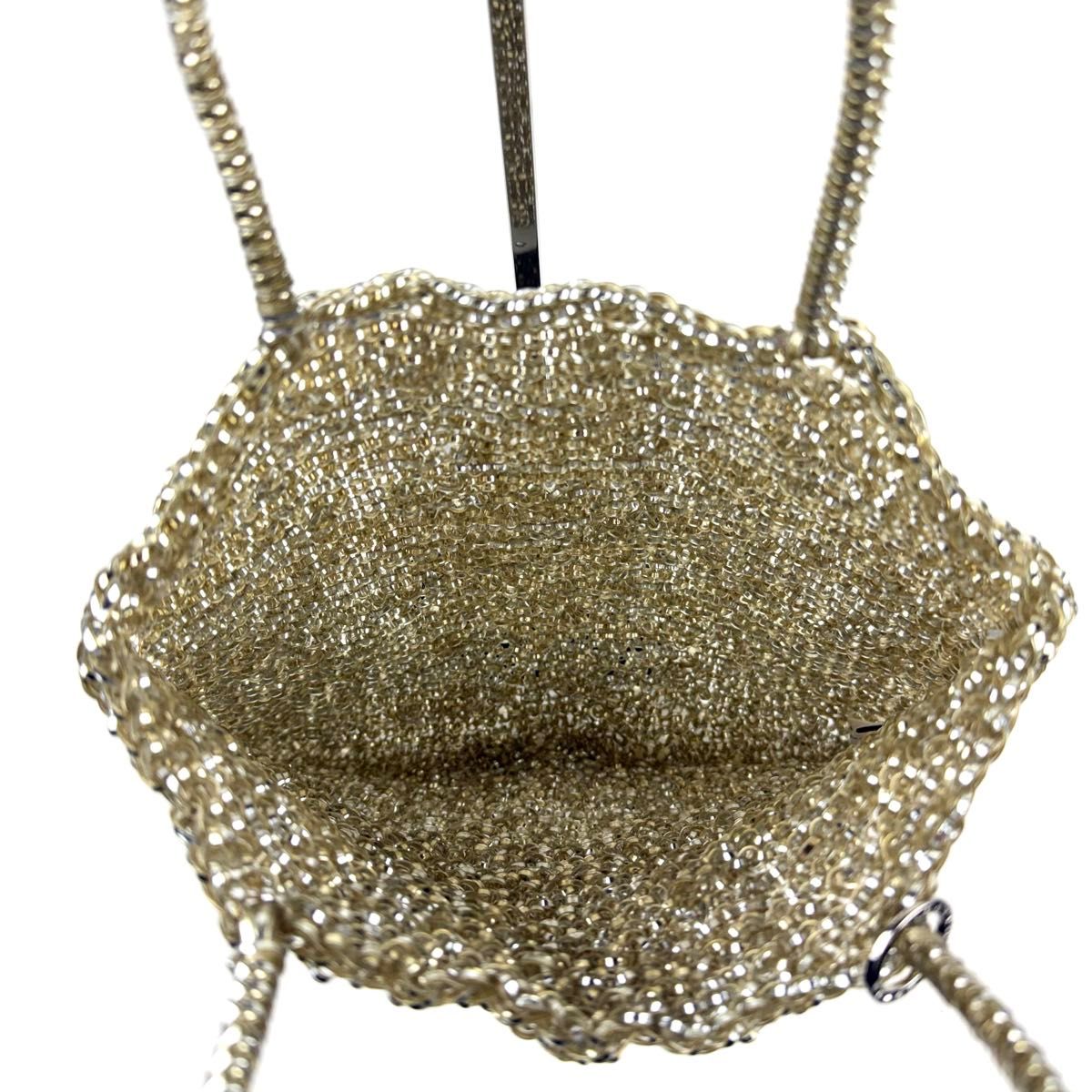 ANTEPRIMA ワイヤーバッグ スクエア ラージ シルバー ゴールド