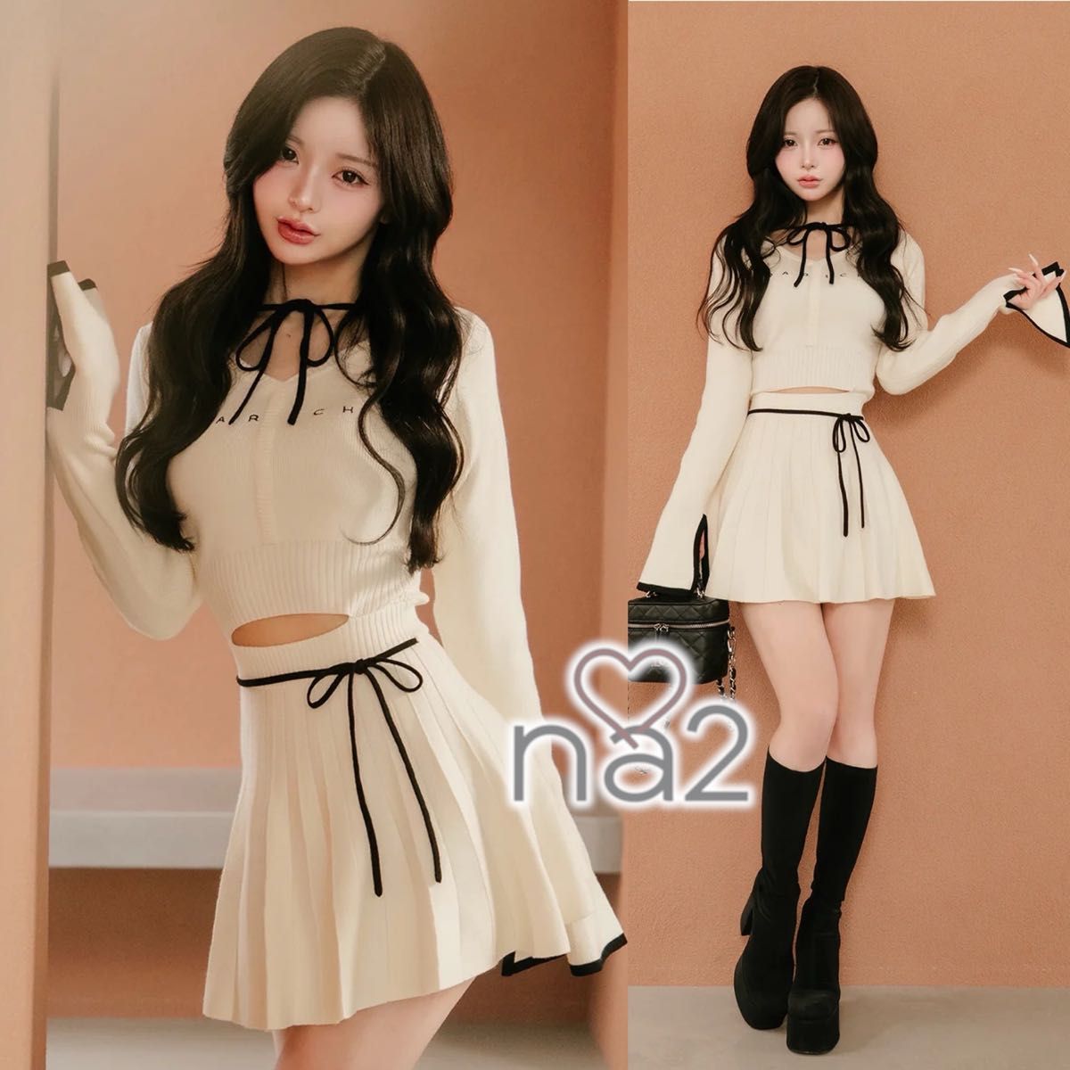 Darich ウエストオープンリボンデザインニットミニワンピース 新品