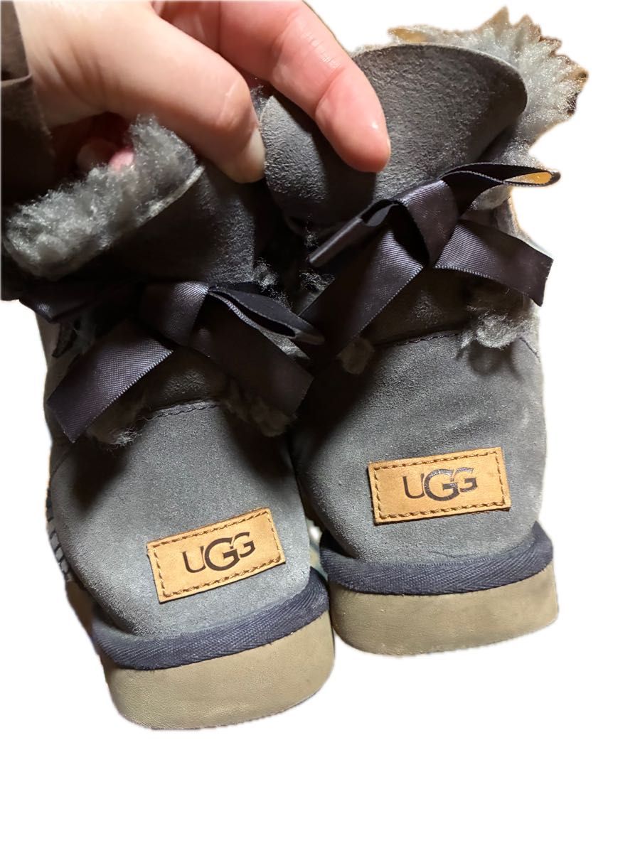 UGG ムートンブーツ リボン グレー｜Yahoo!フリマ（旧PayPayフリマ）