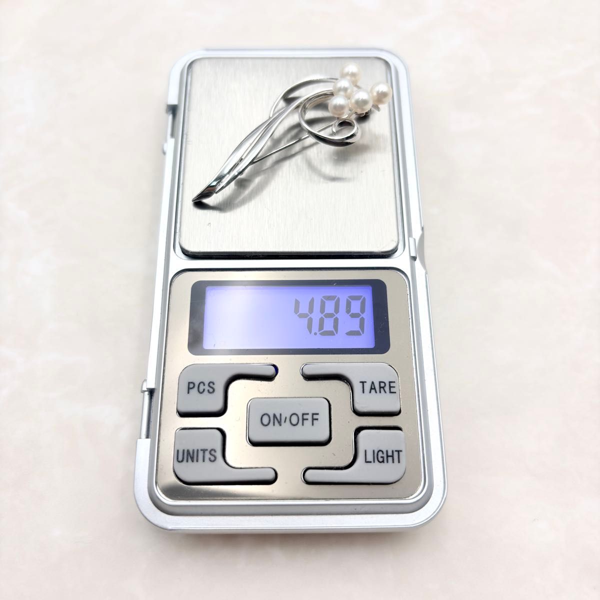 極美品 ミキモト MIKIMOTO シルバー ブローチ 真珠 パール 5P 希少