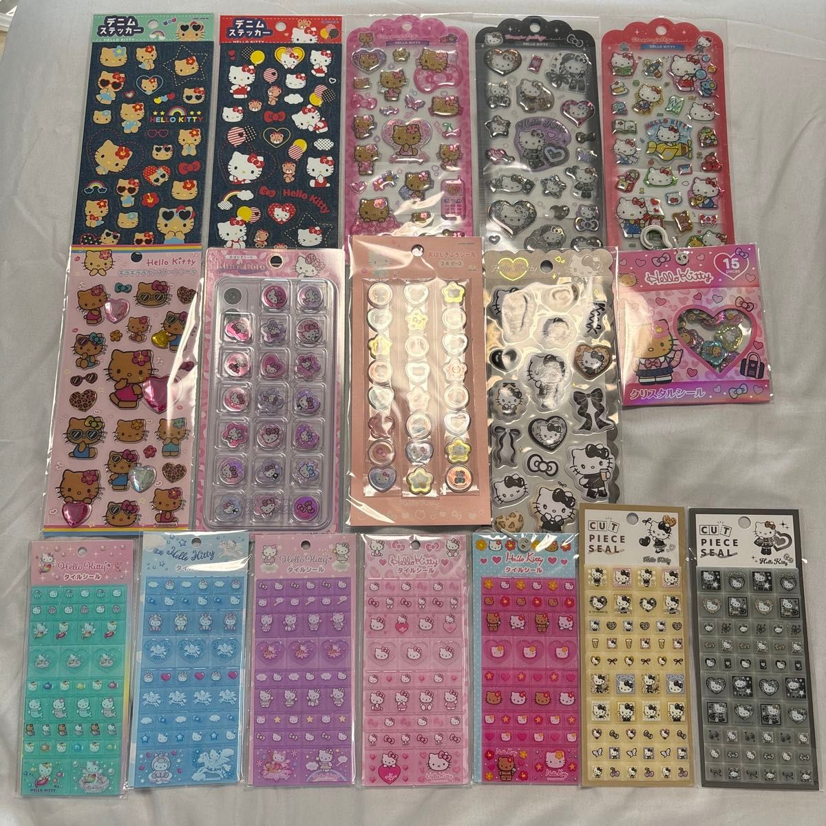 新品】ハローキティ タイル おはじき ジェリー デニムシールなど 17点