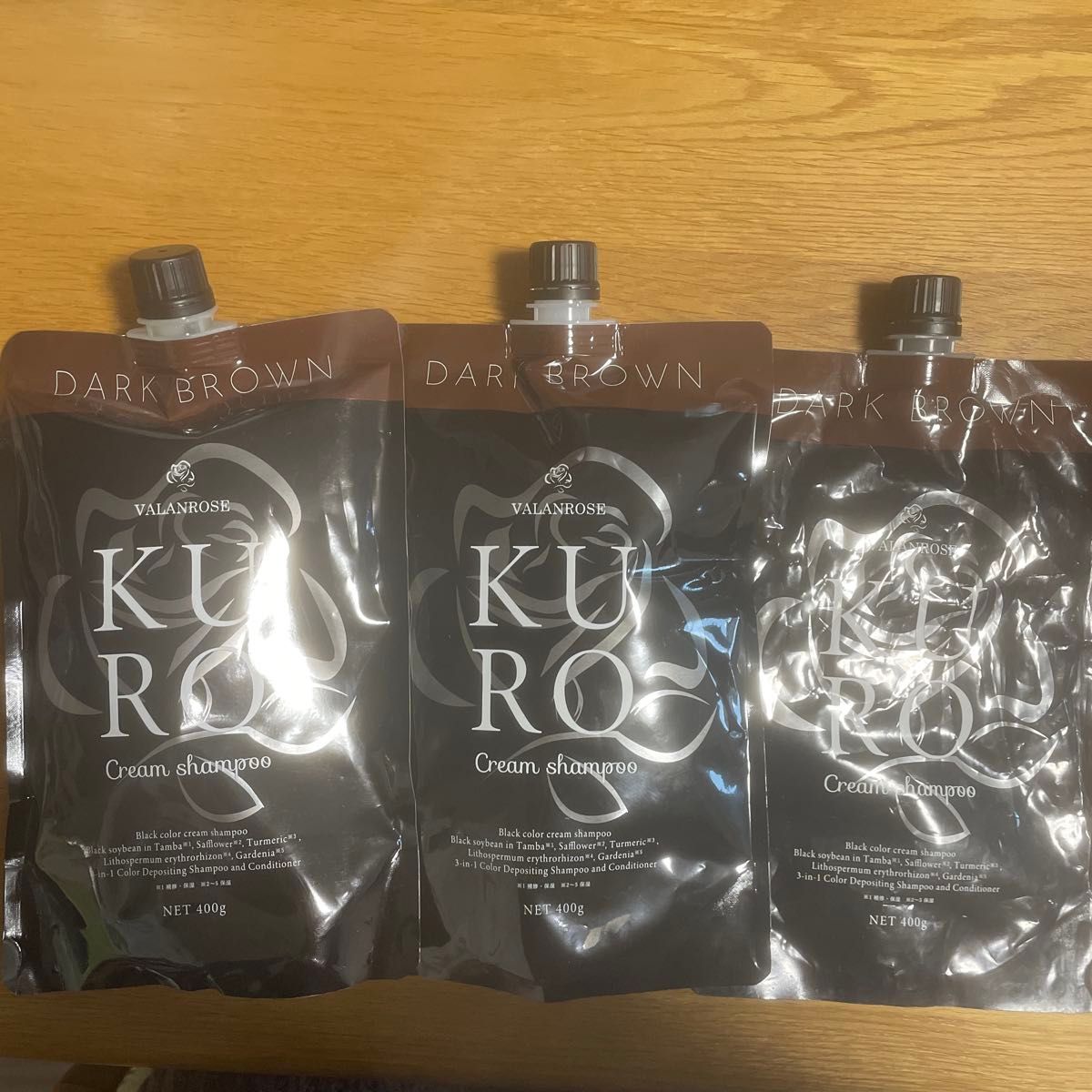 VALANROSE KURO クリームシャンプー ダークブラウン 400g 3個セット