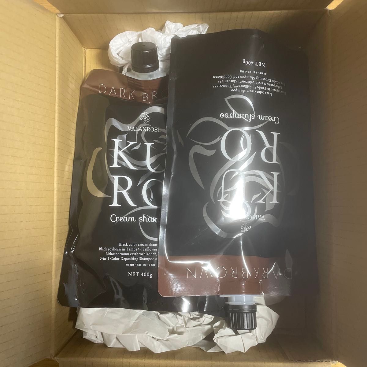 VALANROSE KURO クリームシャンプー ダークブラウン 400g 3個セット