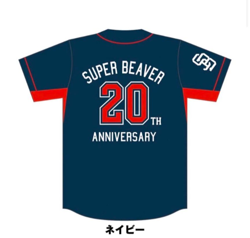 新品 M SUPER BEAVER ベースボールシャツ ネイビー Tシャツ 紺 赤 青