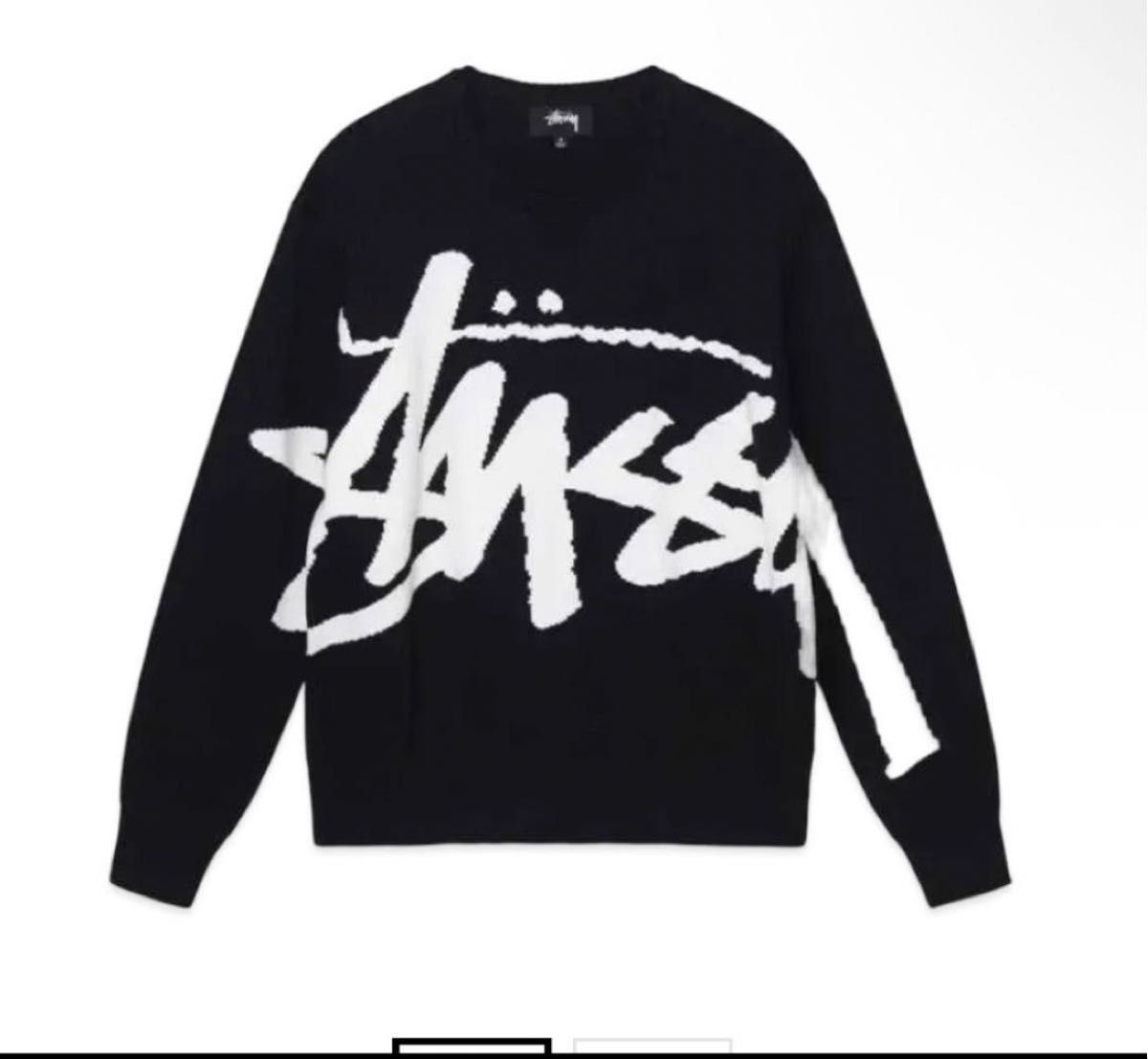 STUSSY ステューシー ビッグロゴ ニット セーター ブラック｜Yahoo