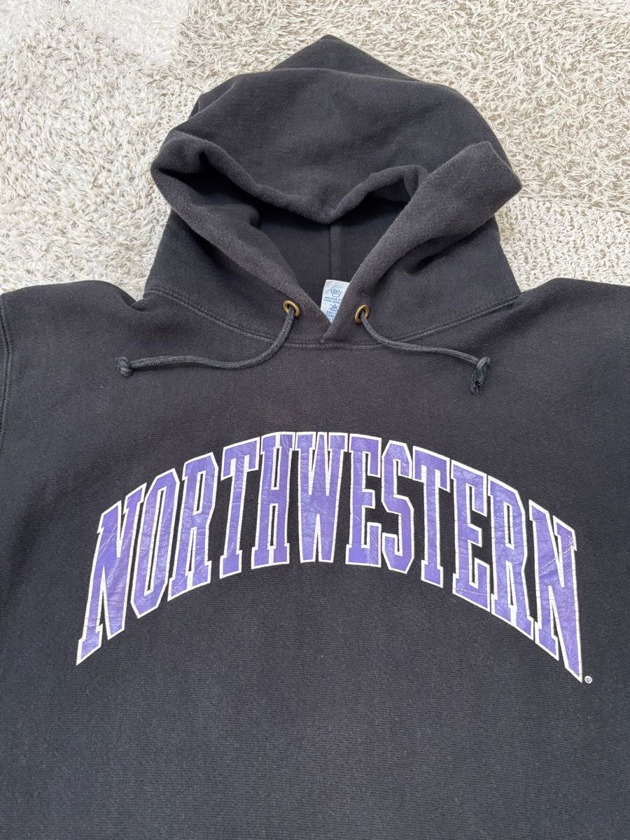 極美品 黒ボディ 90s USA製 チャンピオン リバースウィーブ パーカー