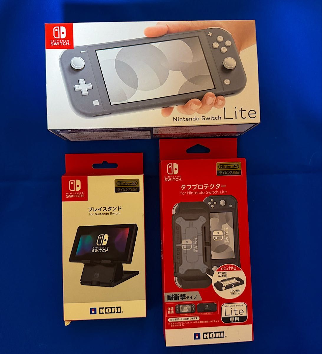 美品 Nintendo Switch Lite グレー ＋ タフプロテクター ＋ プレイ